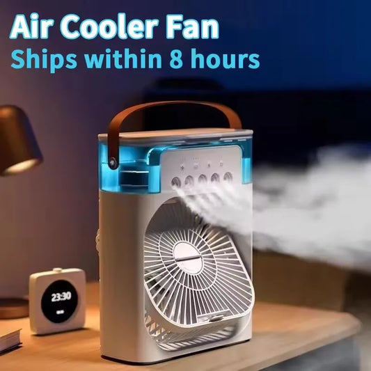 Portable Air Conditioner Cooling Fan, 3 In 1 LED Night Light Portable Humidifier