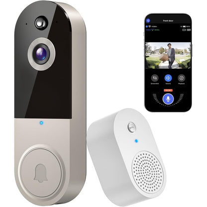 1080P Video Doorbell Camera, Smart Human Detection, Cloud Storage
