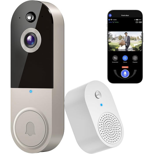 1080P Video Doorbell Camera, Smart Human Detection, Cloud Storage