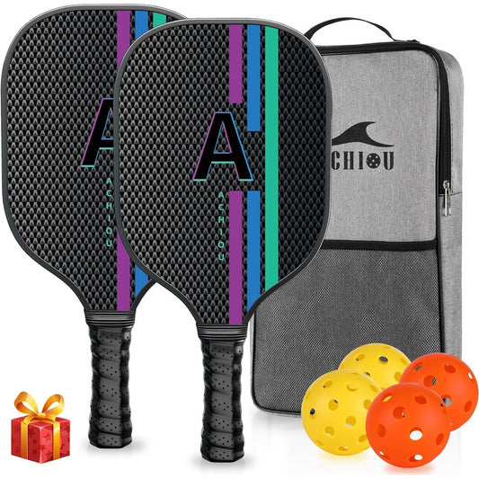 Professional Pickleball Paddles Set of 2 - High-Performance Fiberglass Surface
