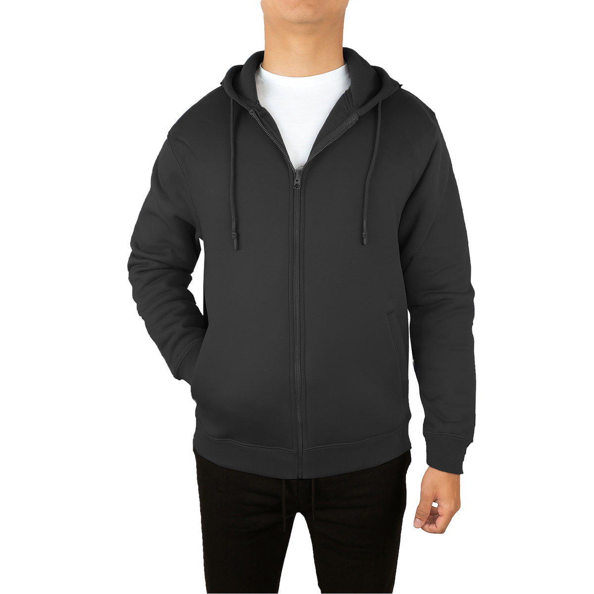 Men’s 3-Pack Fleece-Lined Zip-Up Hoodies – Warm Cotton Blend, Modern Fit Sweatshirts (3)