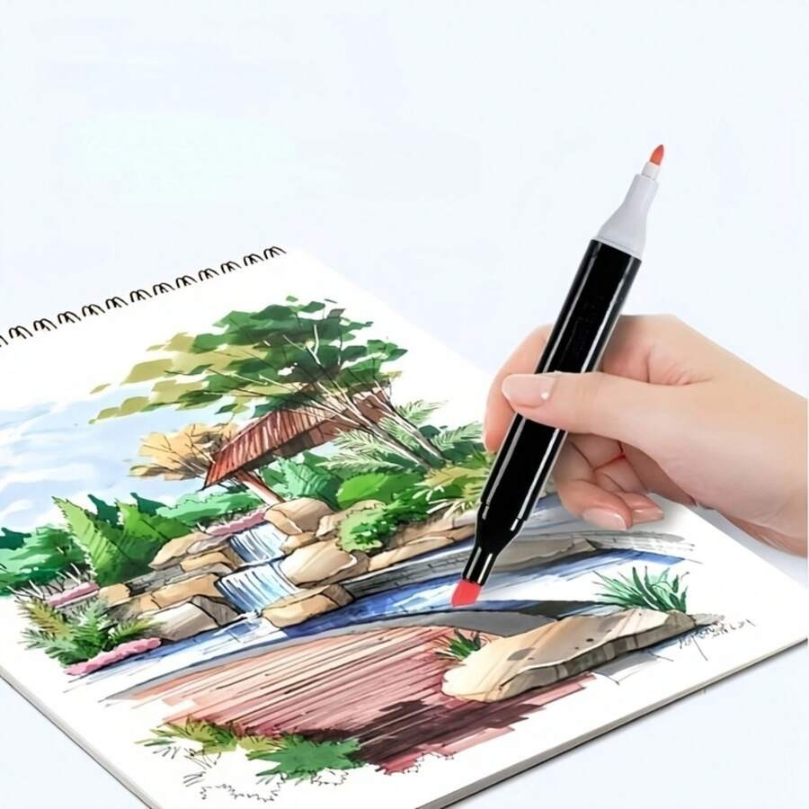 120 Dual Tip Art Markers w/ Case (3)