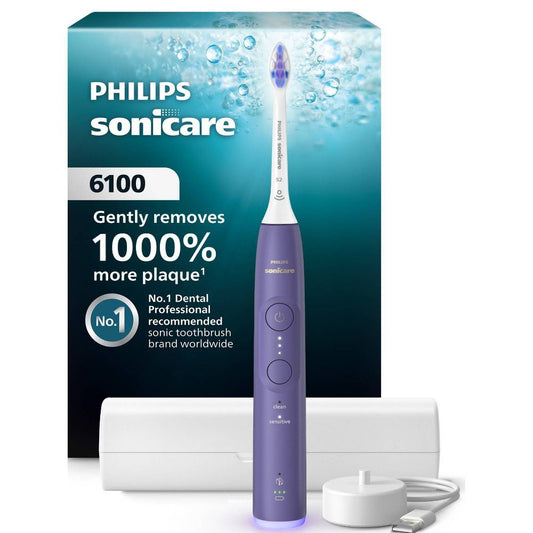 Philips Sonicare 6100 Rechargeable Electric Toothbrush with Travel Case and Brush Head (1)