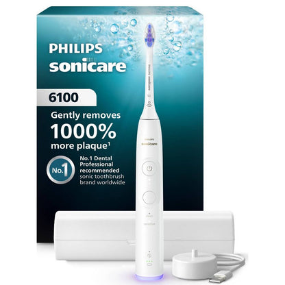 Philips Sonicare 6100 Rechargeable Electric Toothbrush with Brush Head - White (1)