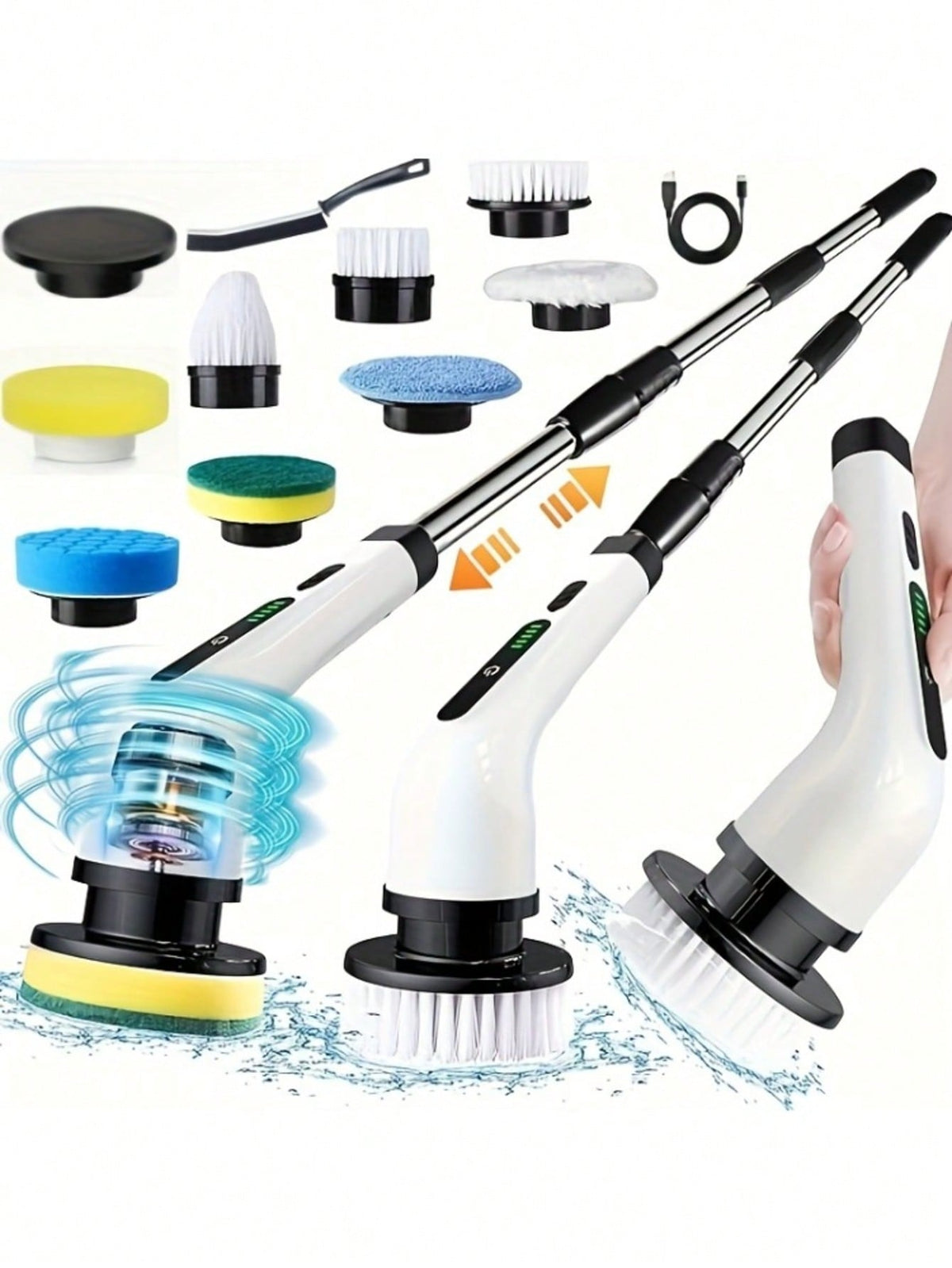 Electric Spin Scrubber With 9 Brush Heads (2)